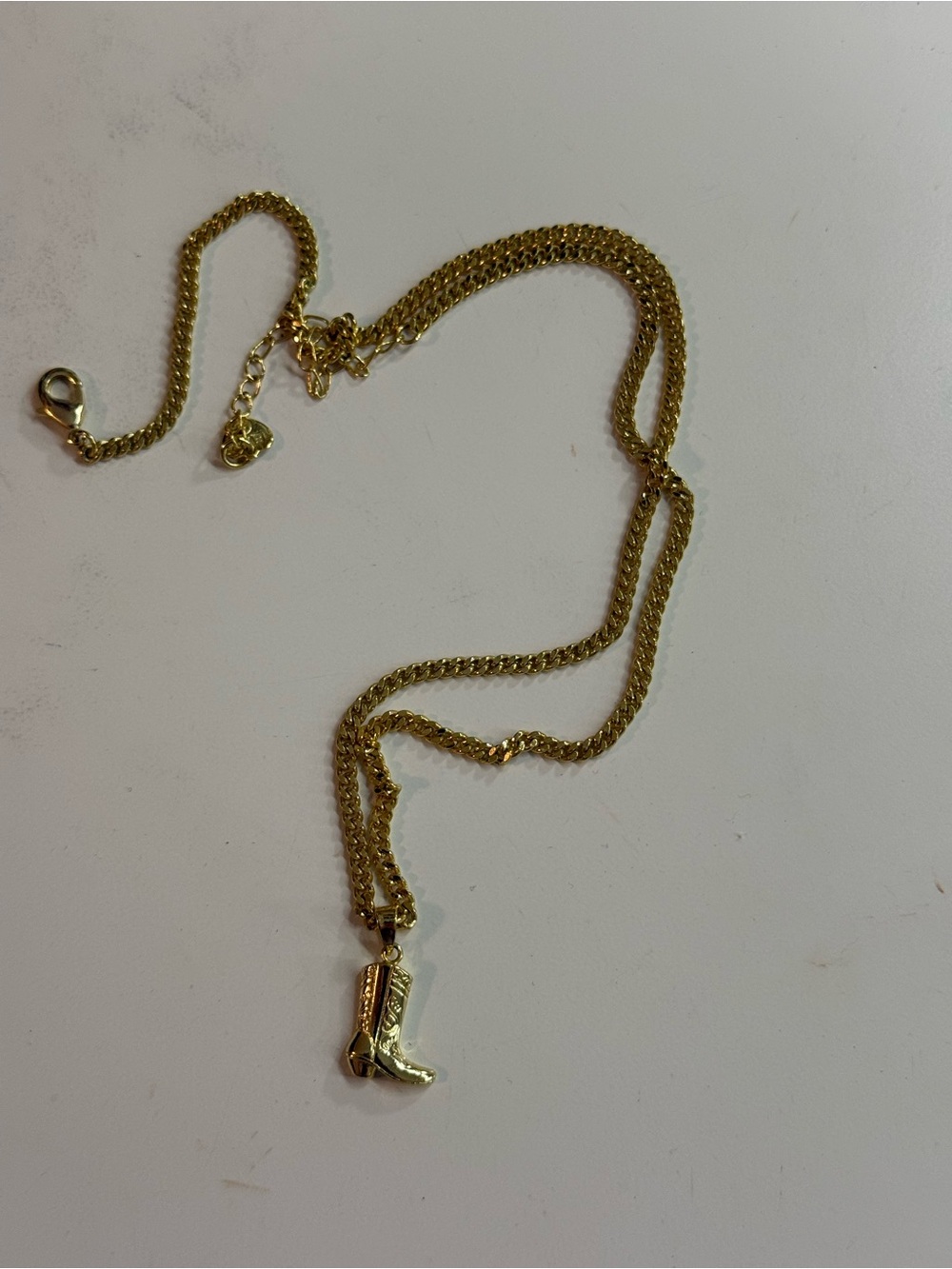 Gold Cowboy Boot Pendant Necklace - Women Jewelry